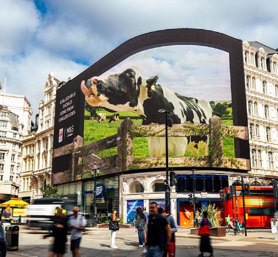 M&S Food brings happy, chilled cows to life in 3D OOH billboard